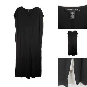 Eileen Fisher Jumpsuit Size M Womens Stretch Knit Romper Cap Sleeve Tencel